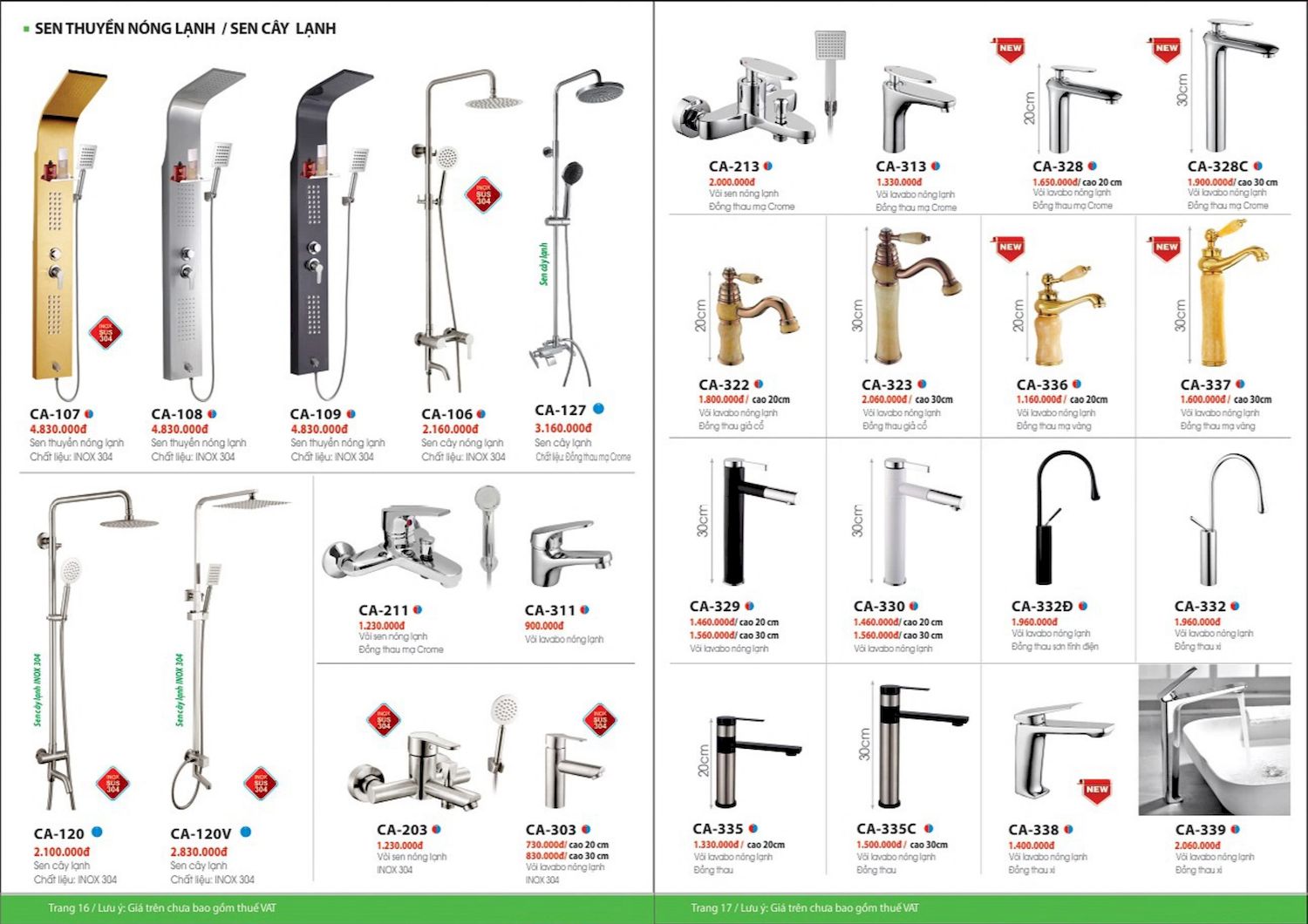 Catalogue và bảng giá Thiết bị vệ sinh VIRGO mới nhất /Page 9
